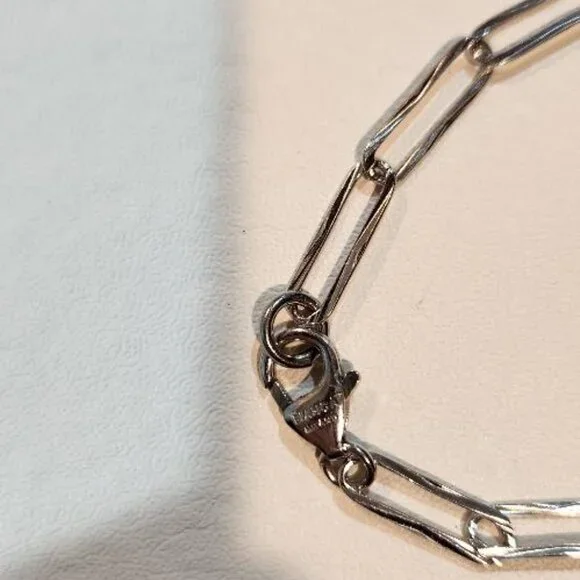 Bianca Milano Sterling Silver paperclip chain ankle bracelet - Picture 4 of 5